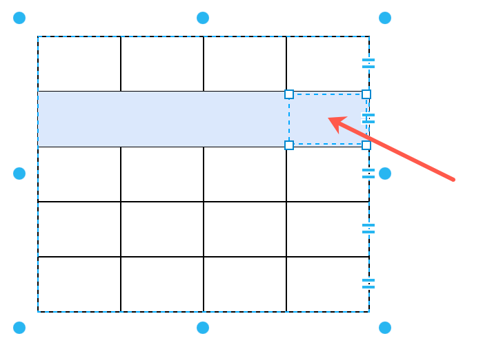 Click on a cell in a table in draw.io to select it