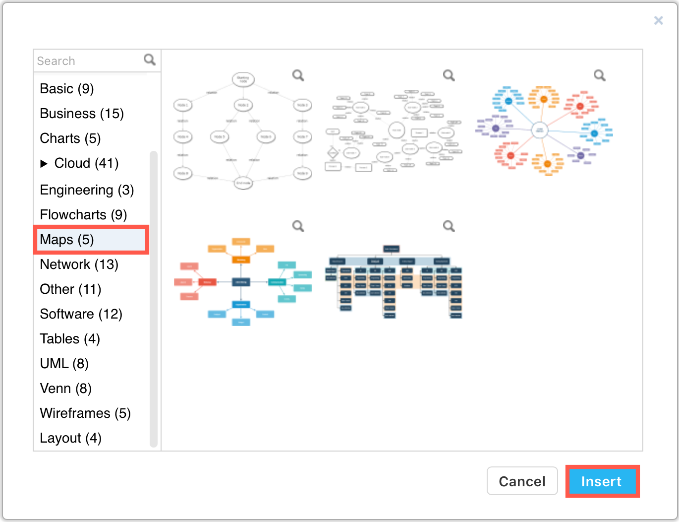 Use the draw.io map templates to create a mindmap in an online whiteboard in Confluence