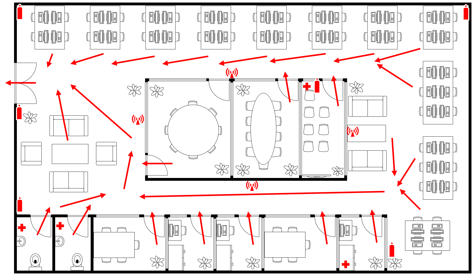 A floorplan created in draw.io