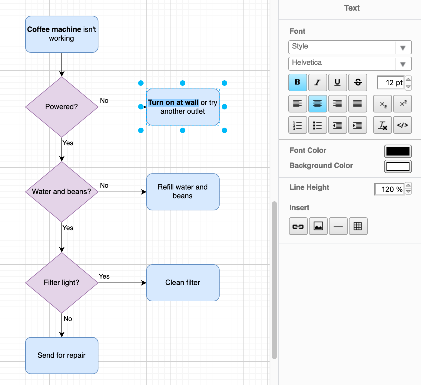 Only the Text tab in the format panel is displayed when you edit the text in a label in draw.io