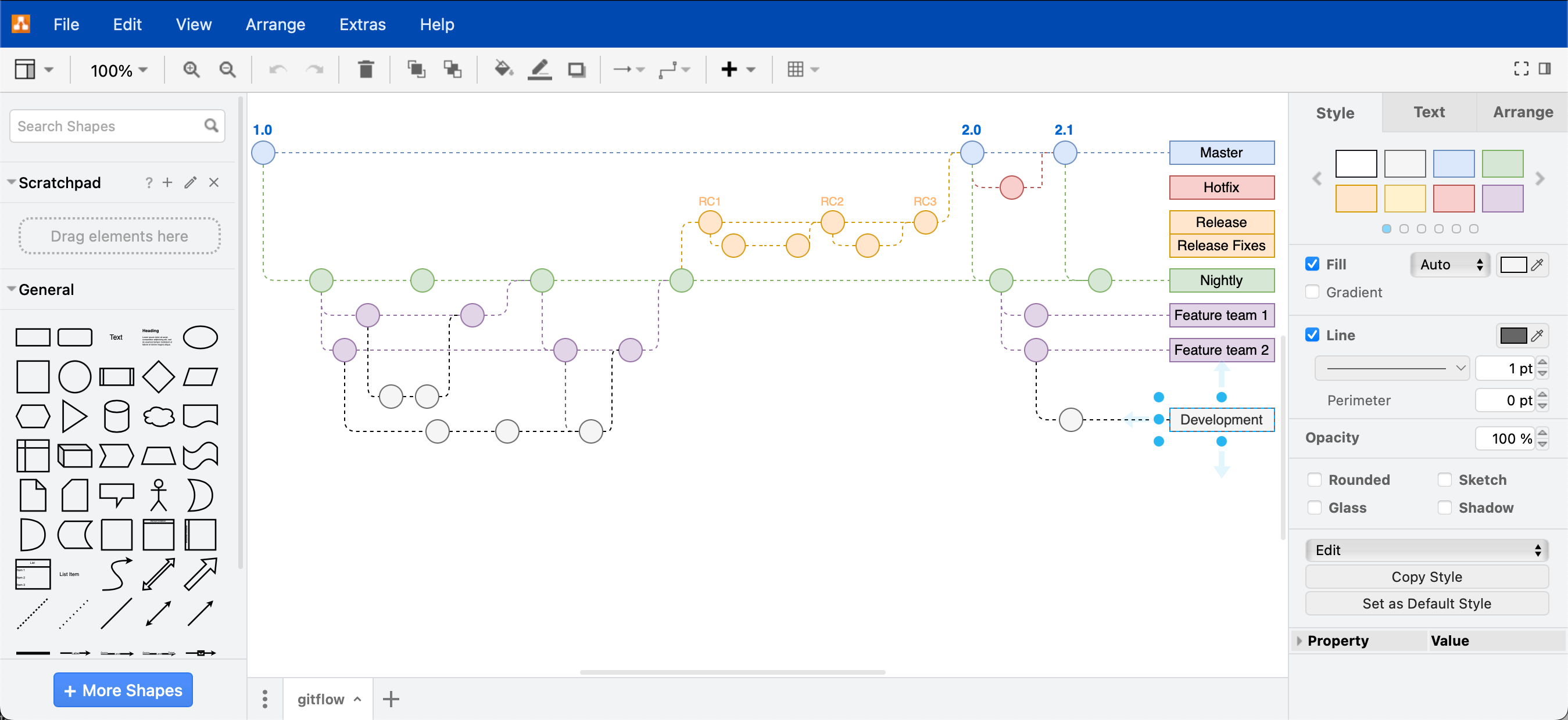 Choose your favourite UI theme in draw.io from Kennedy, Atlas, Dark, Minimal and Sketch