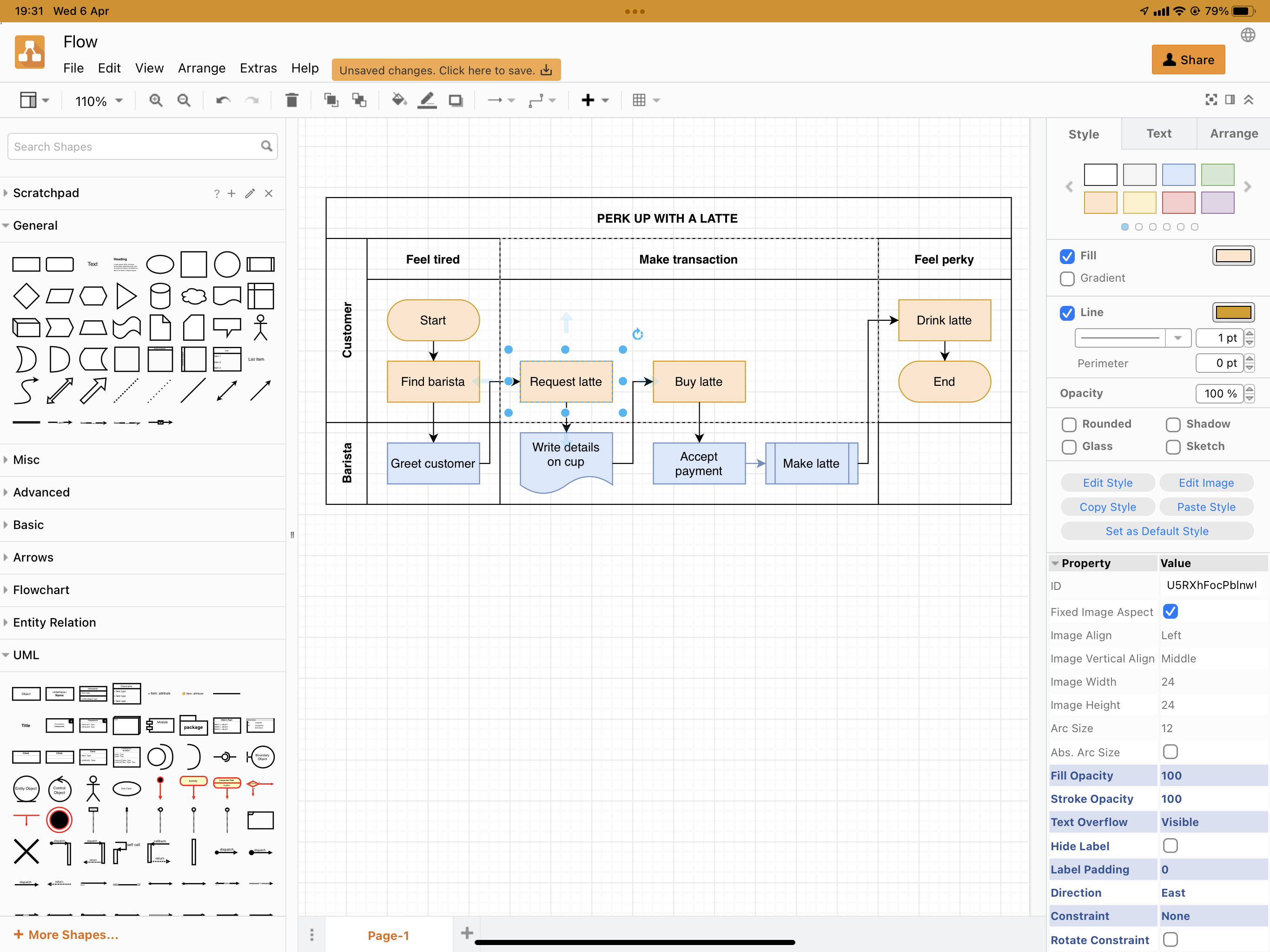 The default draw.io editor theme works well on larger touch screens