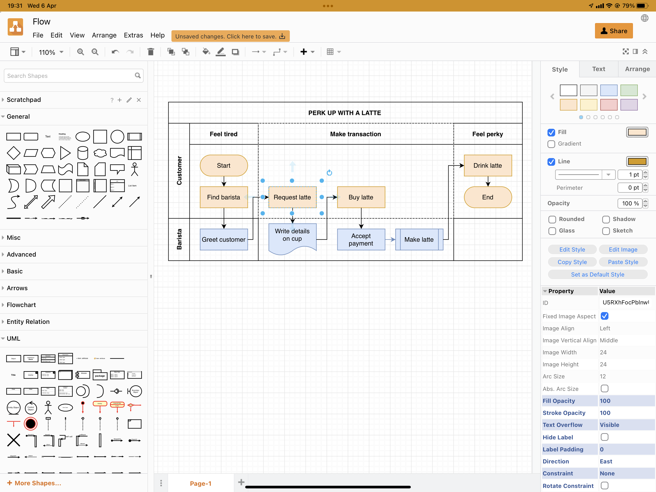 The default draw.io editor theme works well on larger touch screens