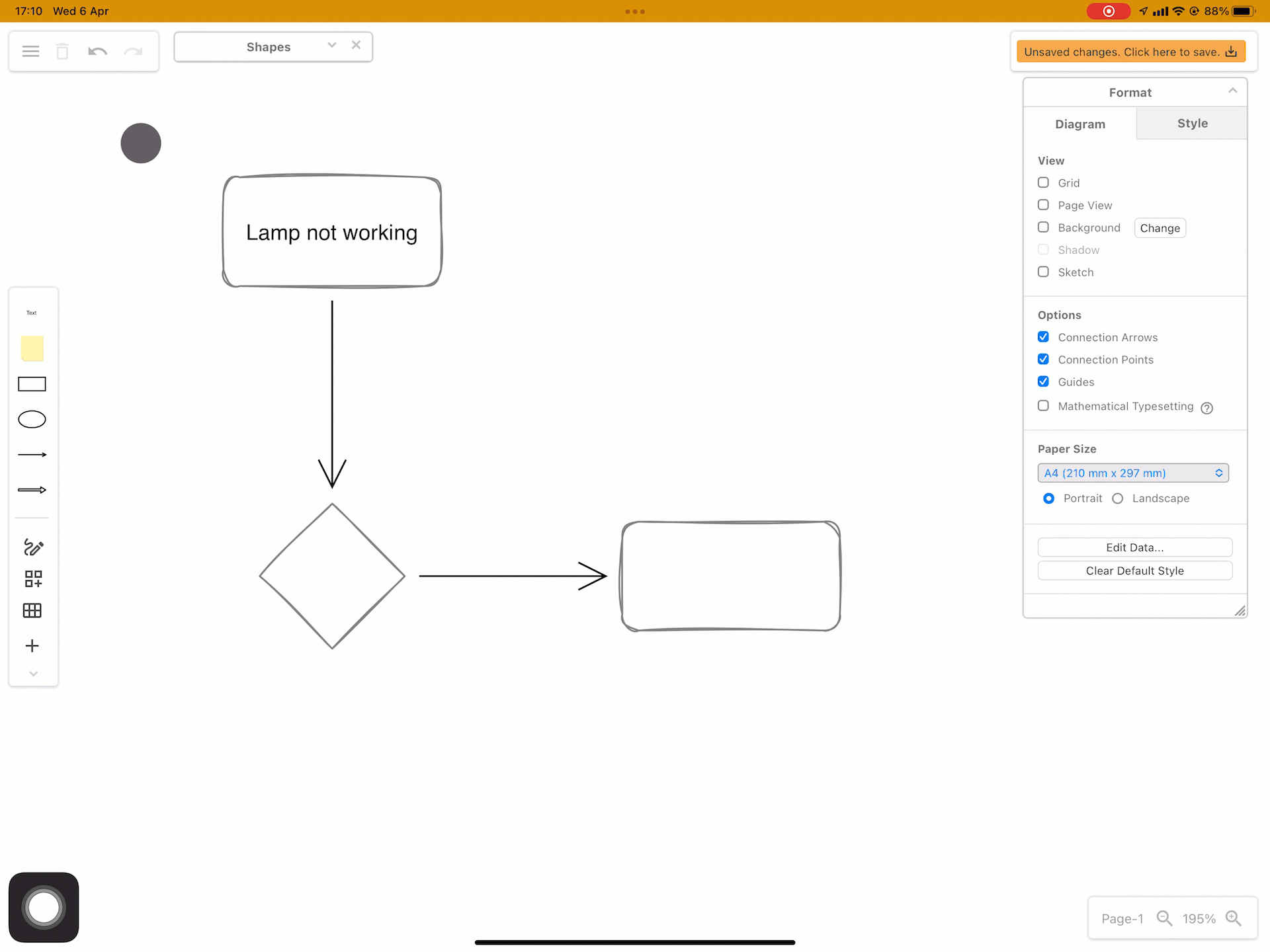 Long tap and drag to select multiple shapes, and style them with the format panel