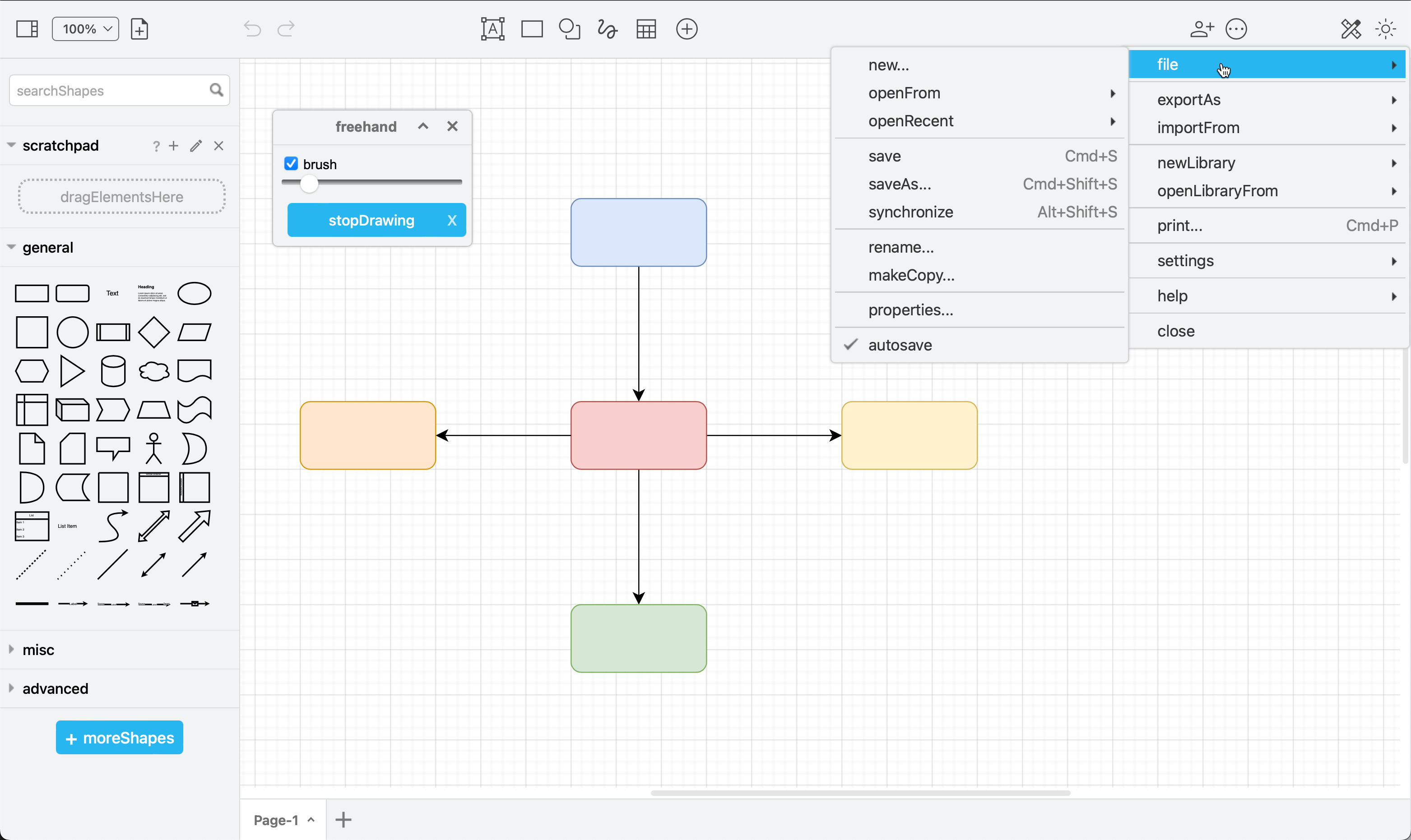 See where the strings appear in context in the draw.io interface to help you translate