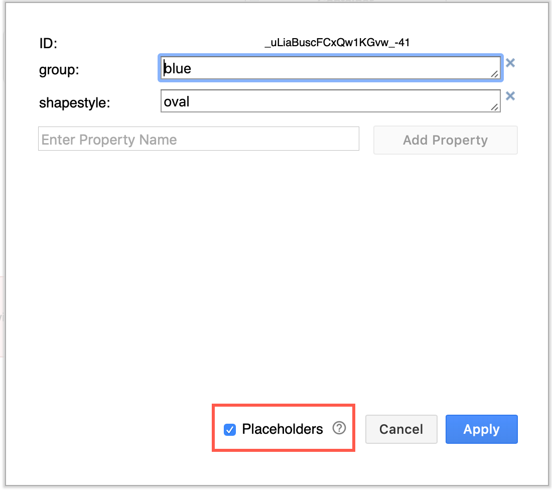 Edit the shape's data, and enable the Placeholders checkbox