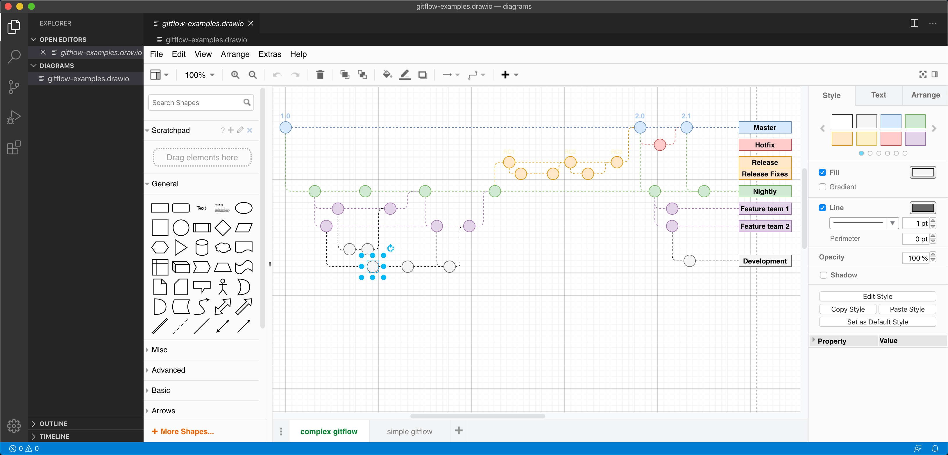 You can use a different diagram editor theme within the VS Code editor