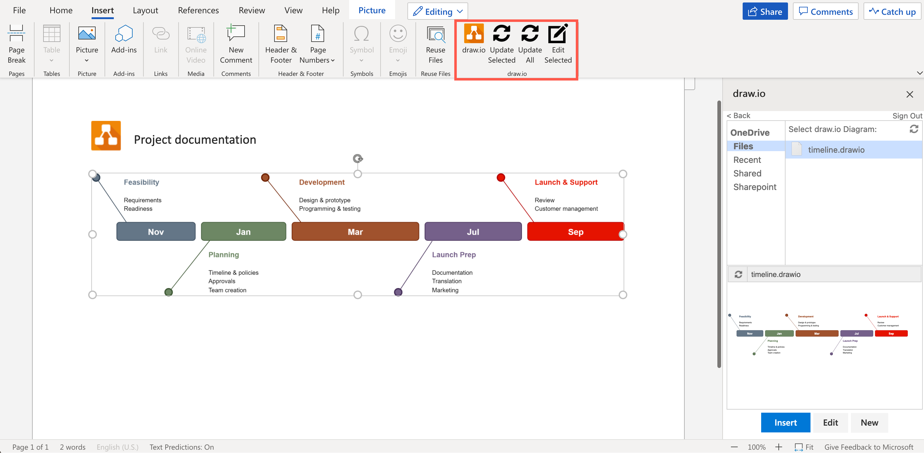 Embed your diagrams easily in your presentations and documents, no matter which office application you are using - there are addins for both Microsoft and Google