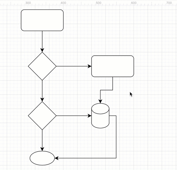 Change the path of a connector between shapes in draw.io