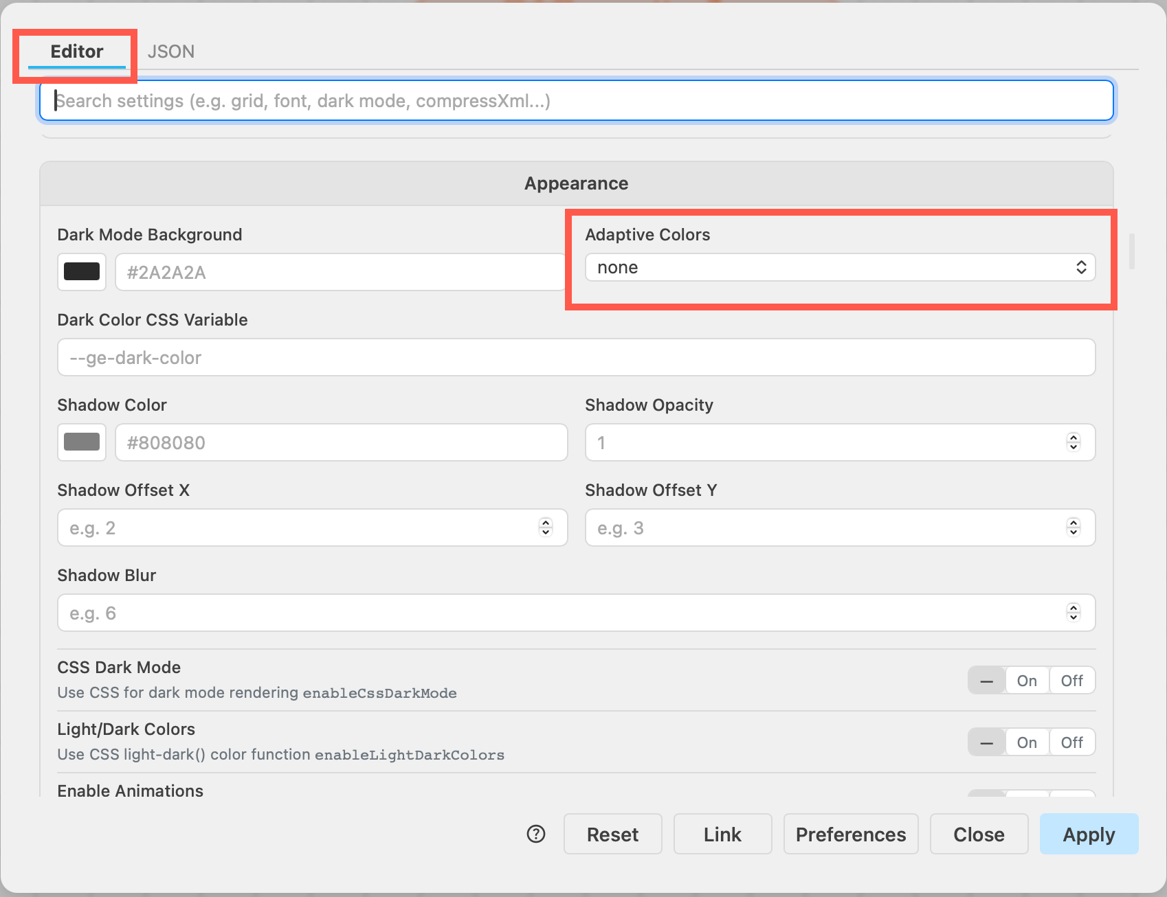 Set the Adaptive Colors in the draw.io editor Configuration to none to disable them