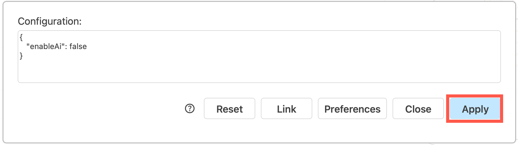 Set the enableAi option to false in the draw.io configuration to disable Generate tools in the template manage, search, menus, and toolbar