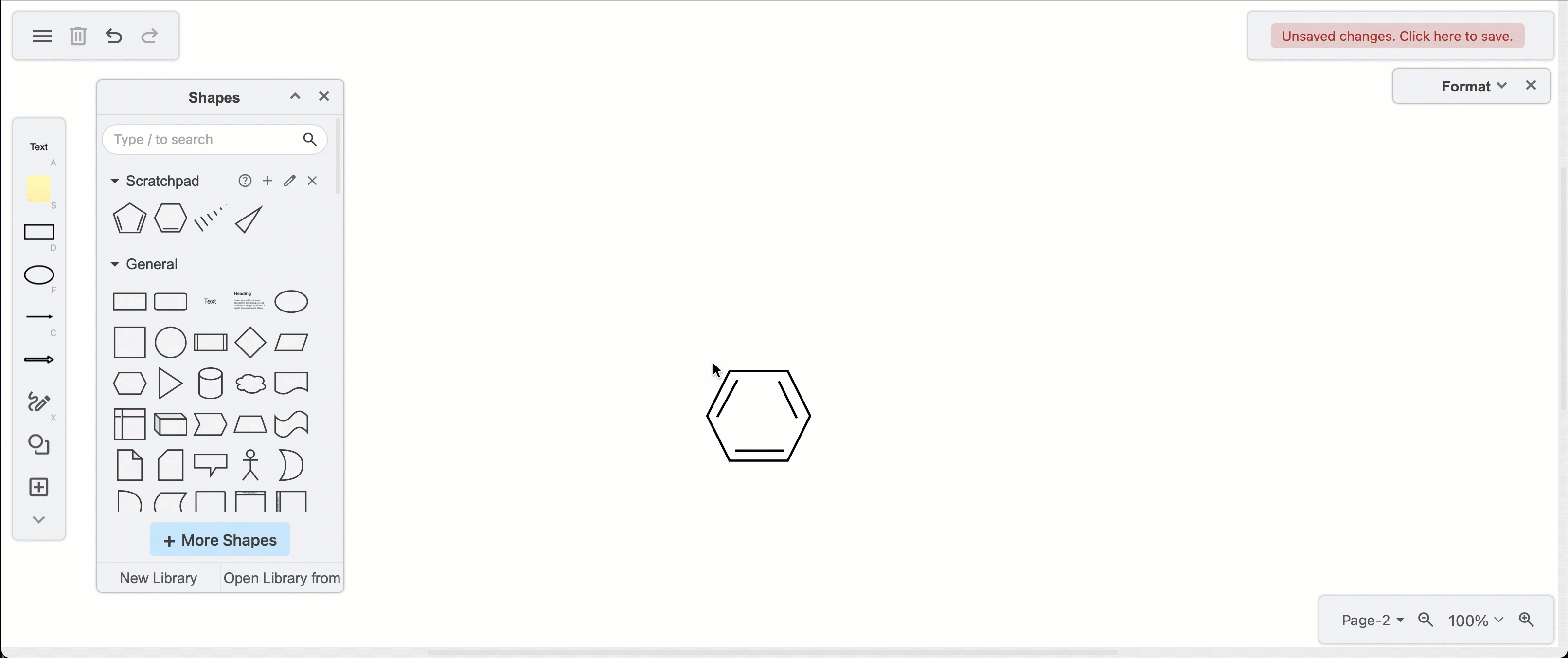 Add shapes to a custom library in the Sketch editor theme from the drawing canvas.