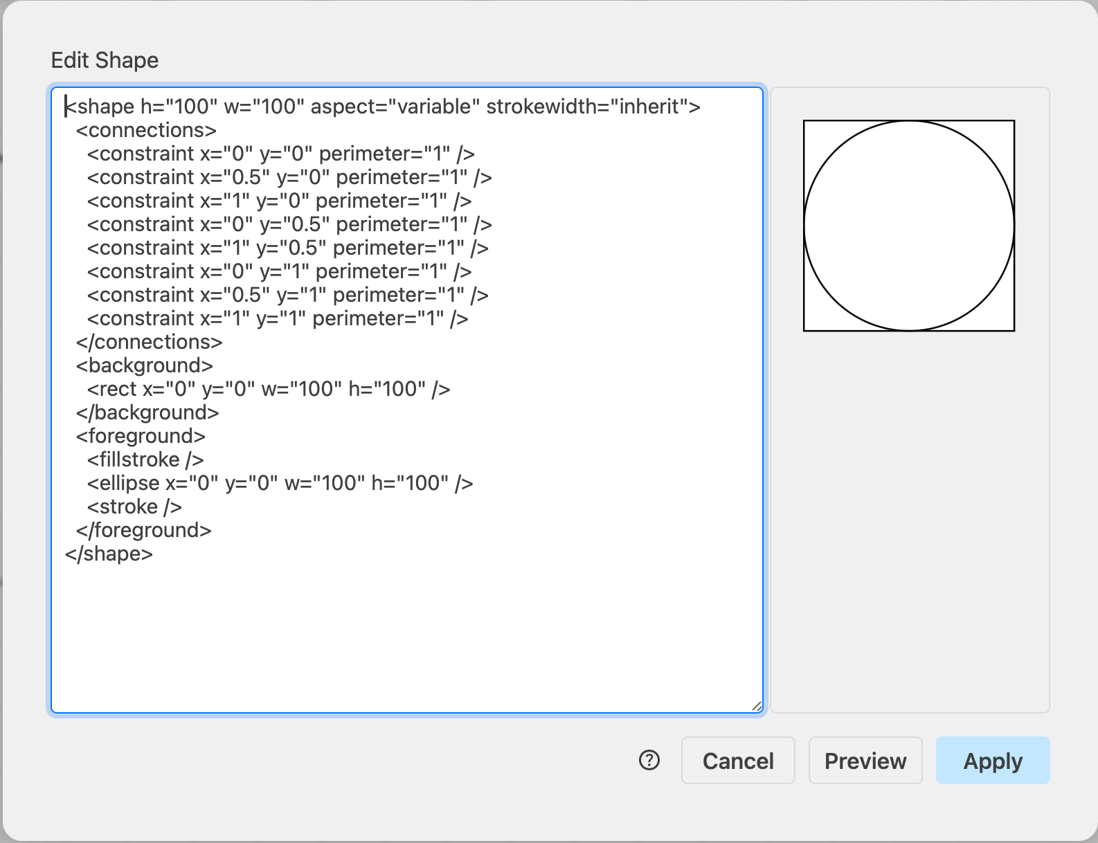 You can insert a custom shape with its geometry described in XML via Arrange > Insert > Shape in draw.io
