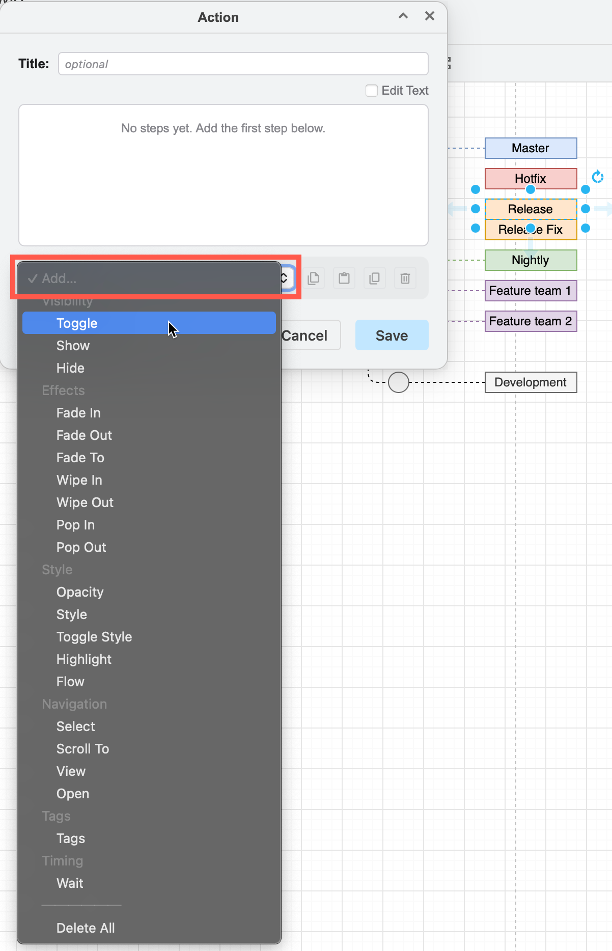 Add a visibility toggle to the custom link