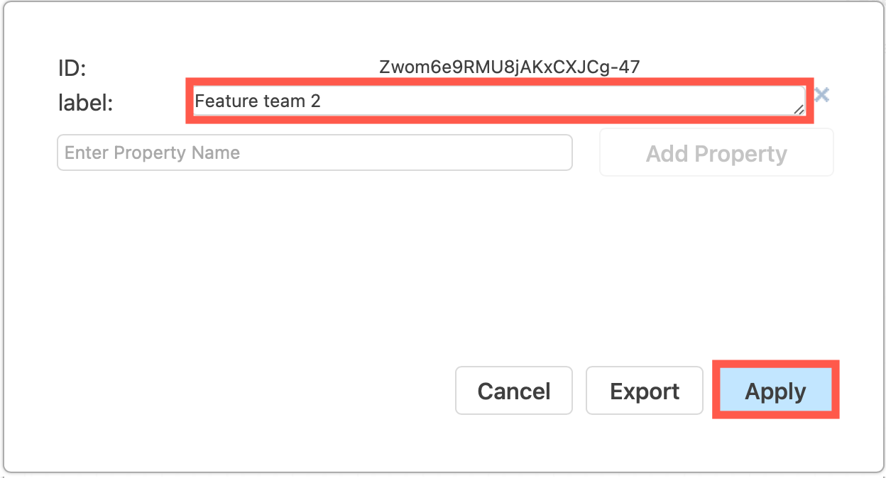 In the Edit Data dialog for that layer, change the label text and click Apply to rename it