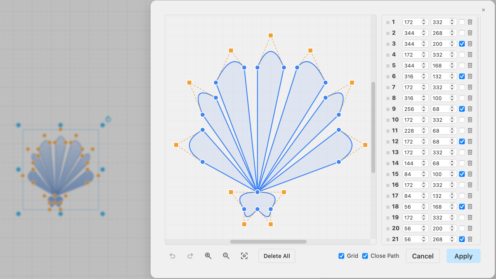 With large numbers of points and curved lines between them, you can create some highly complex polygon shapes from a single line