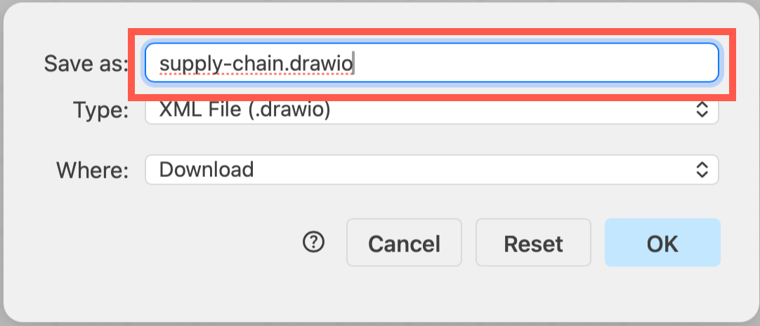 Save your draw.io diagram in many supported native formats via the menu File /> Save As