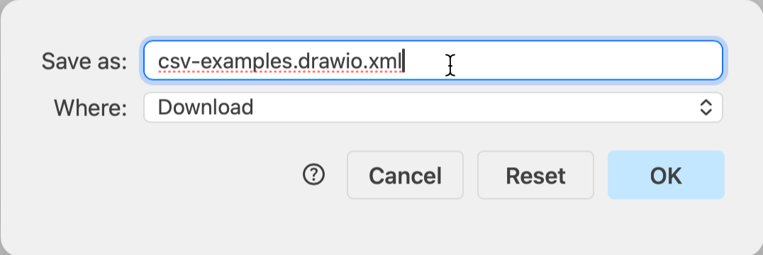 Choose where to save your exported XML file
