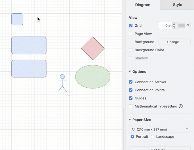 Copy and paste a selected shape's size to quickly resize other shapes