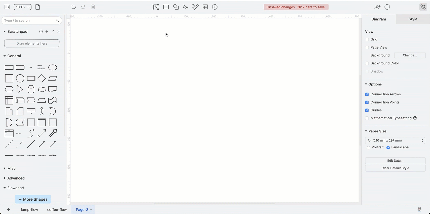 Add text, rectangles and simple shapes to the center of your diagram via the toolbar in the Simple editor theme in draw.io