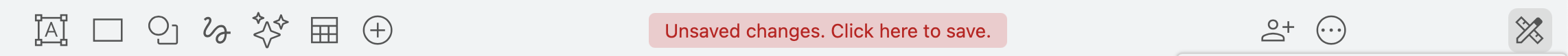 Click on the unsaved changes warning in the toolbar draw.io in the Simple editor theme to choose a location to store your diagram file