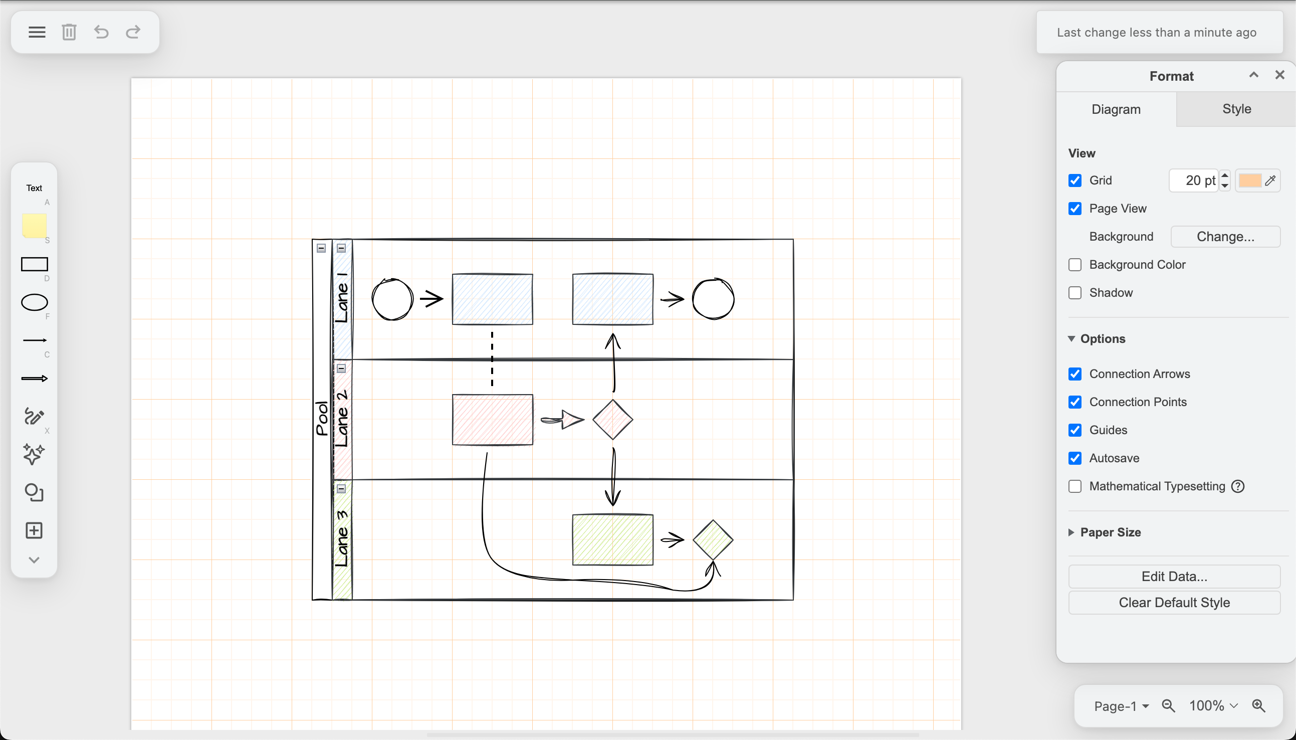 Change how the grid is displayed on the drawing canvas in draw.io
