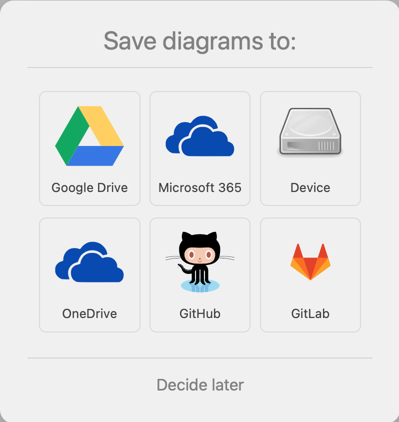 Select the location where you want to save your diagram files