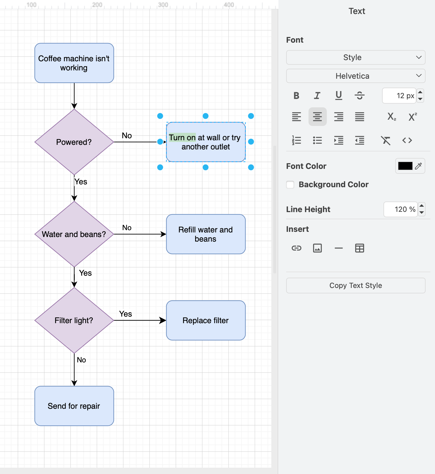 Only the Text tab in the format panel is displayed when you edit the text in a label in draw.io
